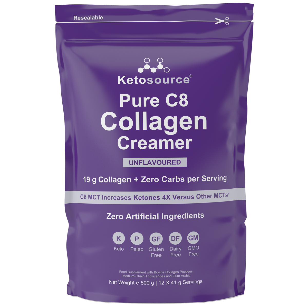 Creamer de Colagénio com MCT C8 Puro