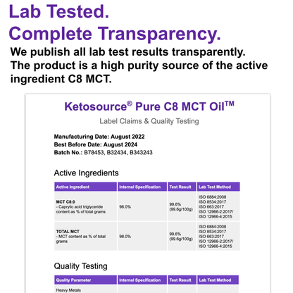 Ketosource Óleo MCT C8 Puro